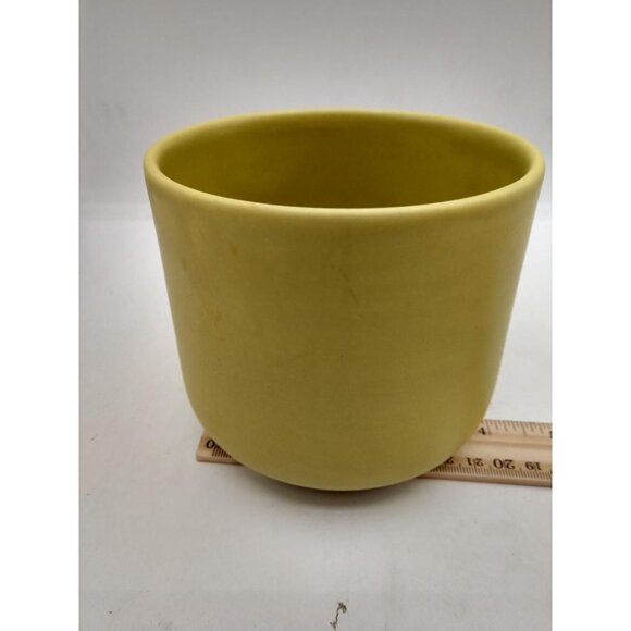 Vintage Yellow Ernestine Glazed Ceramic Planter Pot F199 Mid-Century Modern Styl - Picture 5 of 5